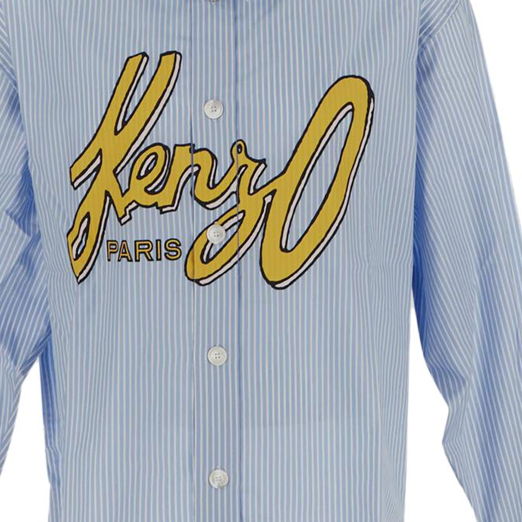 Details for KENZO 蓝色条纹徽标翻领长袖衬衫 FD65CH5109LM-64