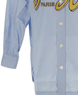 KENZO 蓝色条纹徽标翻领长袖衬衫 FD65CH5109LM-64 Sizing KENZO 蓝色条纹徽标翻领长袖衬衫 FD65CH5109LM-64