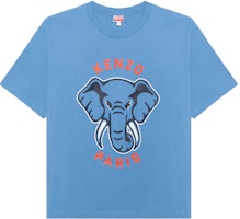 KENZO Blue T-Shirt with Elephant Graphic Print. FD65TS0064SG-69 KENZO Blue T-Shirt with Elephant Graphic Print. FD65TS0064SG-69
