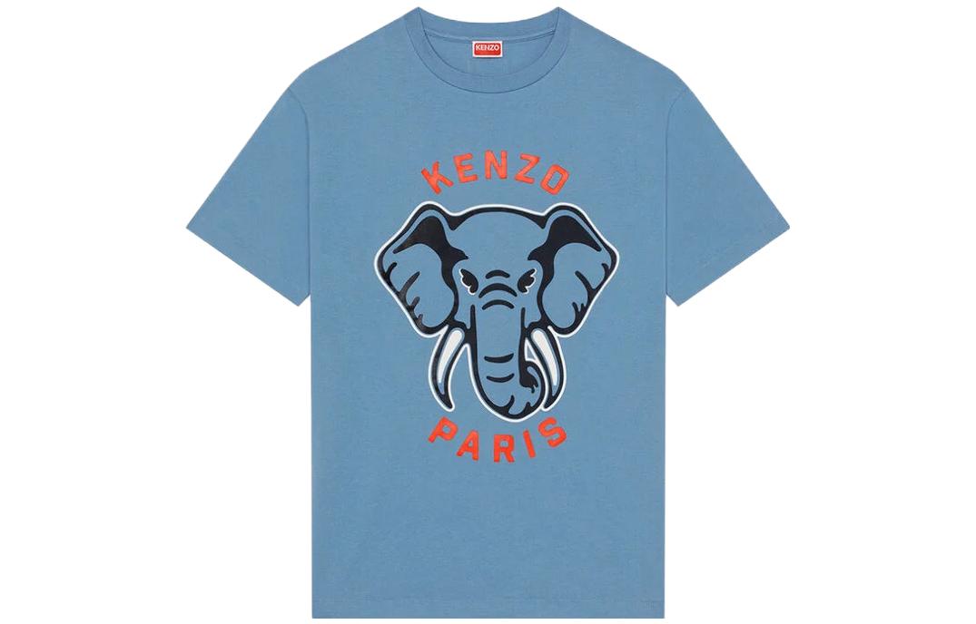 Order KENZO Camiseta Azul con Estampado de Elefante. FD65TS0064SG-69