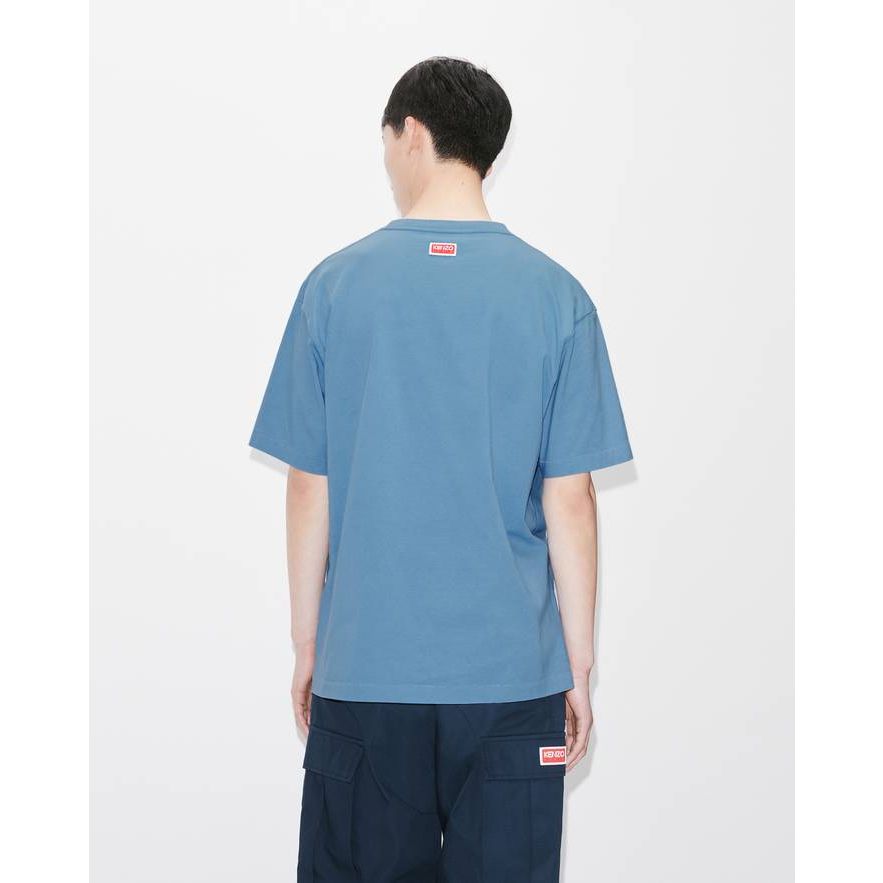 Sizing KENZO Camiseta Azul con Estampado de Elefante. FD65TS0064SG-69