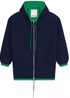 KENZO Blue Tiger Print Color-Block Hoodie Jacket FC55BL1131NT-76 KENZO Blue Tiger Print Color-Block Hoodie Jacket FC55BL1131NT-76