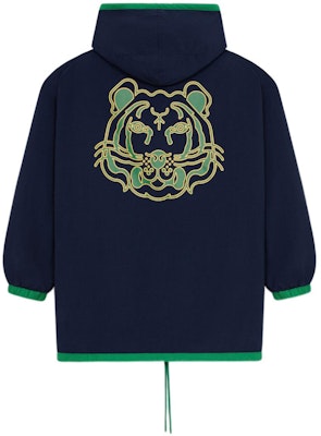 KENZO 藍色虎頭印花拼色連帽外套夹克 FC55BL1131NT-76 Order KENZO 藍色虎頭印花拼色連帽外套夹克 FC55BL1131NT-76