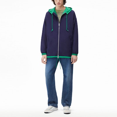 KENZO 藍色虎頭印花拼色連帽外套夹克 FC55BL1131NT-76 Shop KENZO 藍色虎頭印花拼色連帽外套夹克 FC55BL1131NT-76