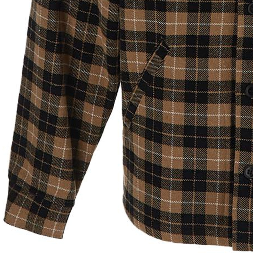 Details for KENZO Kemeja Slim-Fit Kotak Lengan Panjang Coklat Hitam. FD65CH5199OE-12