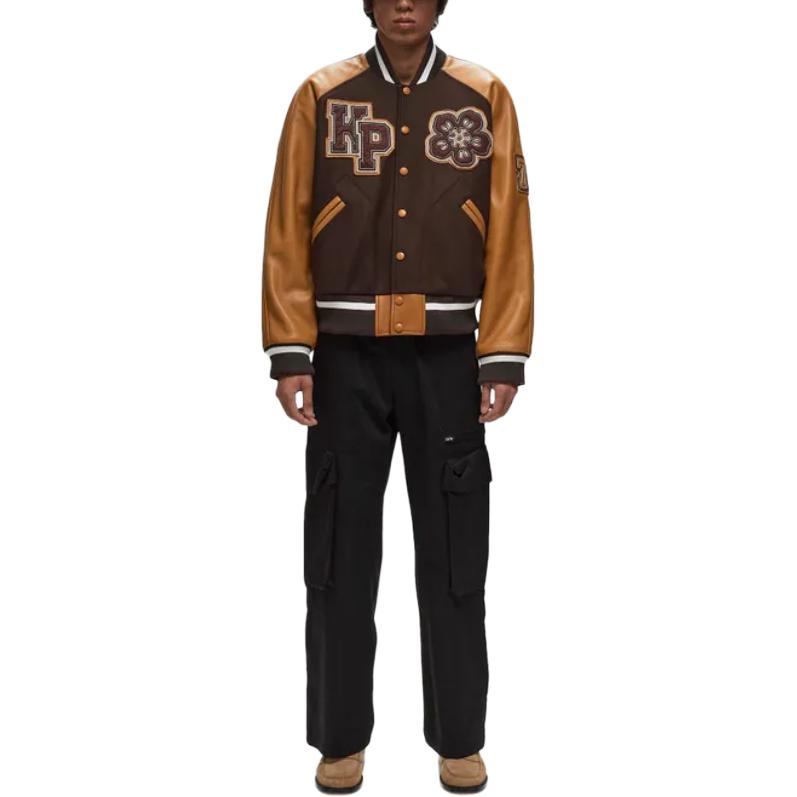 Lookbook KENZO Coklat Jaket Varsiti Logo Lengan Raglan. FE68BL1459OH-90