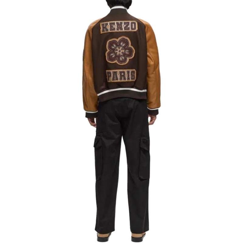 Shop KENZO Coklat Jaket Varsiti Logo Lengan Raglan. FE68BL1459OH-90