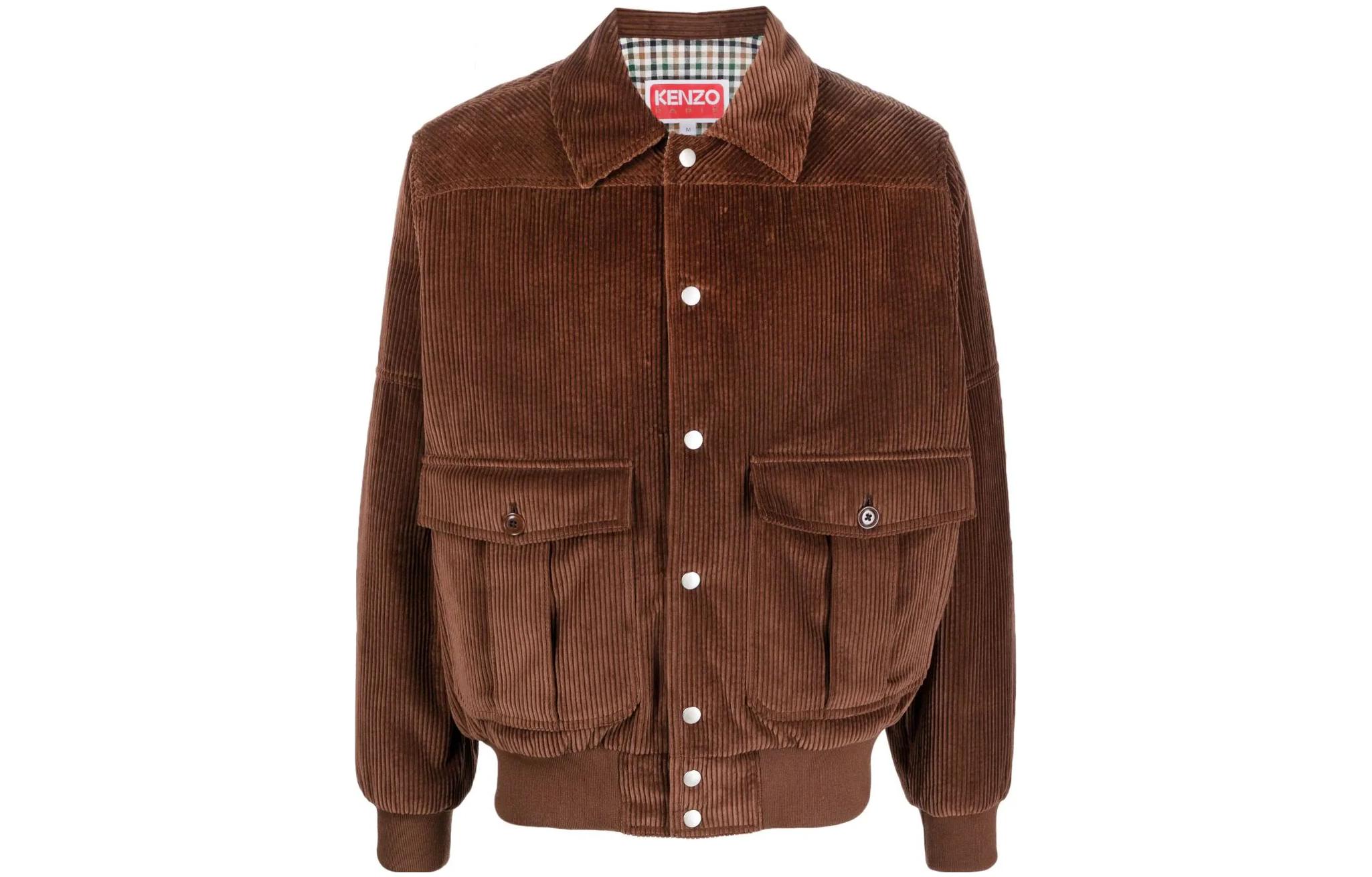 KENZO  Brown Solid Letter Collar Button-Up Long Sleeve Jacket FD65BL1449CR-90 圖 2