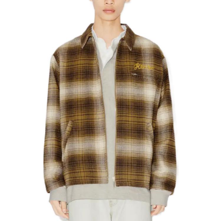 KENZO  Checkered Zip-Up Jacket in Dark Brown. FD65BL2069GD-90 圖 4
