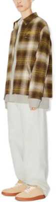 KENZO Checkered Zip-Up Jacket in Dark Brown. FD65BL2069GD-90 Details for KENZO Checkered Zip-Up Jacket in Dark Brown. FD65BL2069GD-90