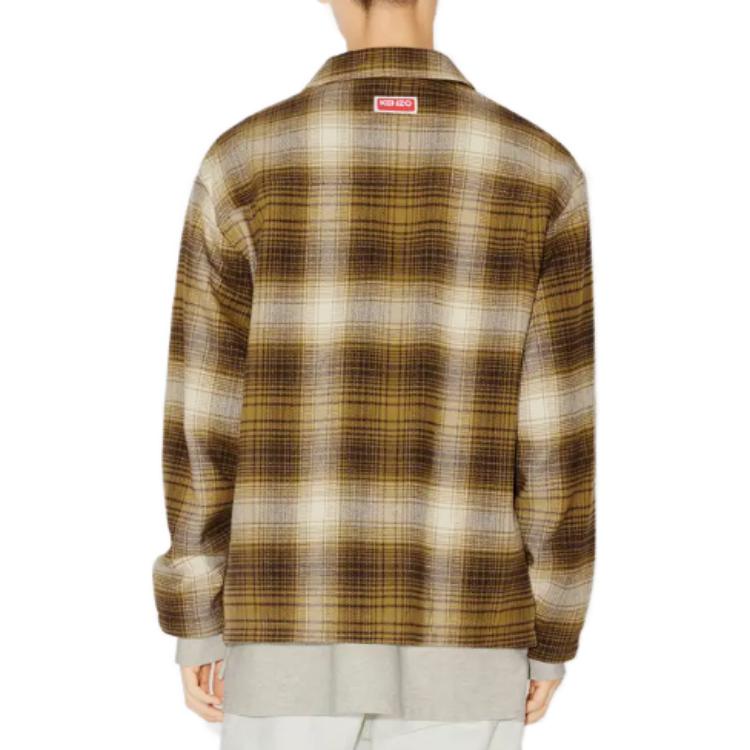 KENZO  Checkered Zip-Up Jacket in Dark Brown. FD65BL2069GD-90 圖 7