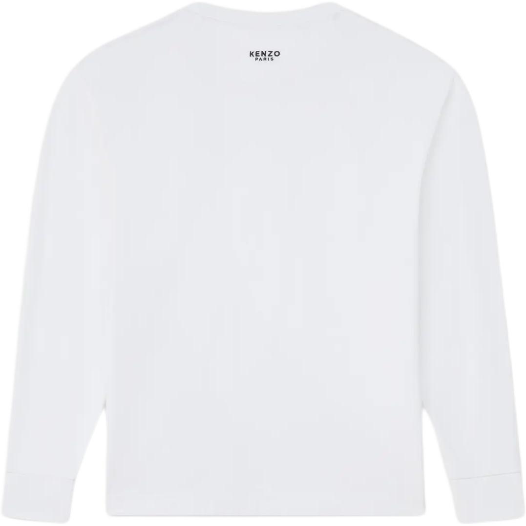 Lookbook KENZO  Floral Applique Crewneck Long Sleeve T-Shirt Off-White. FE65TS4764SG-02