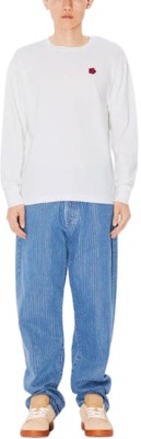 KENZO Floral Applique Crewneck Long Sleeve T-Shirt Off-White. FE65TS4764SG-02 Shop KENZO Floral Applique Crewneck Long Sleeve T-Shirt Off-White. FE65TS4764SG-02