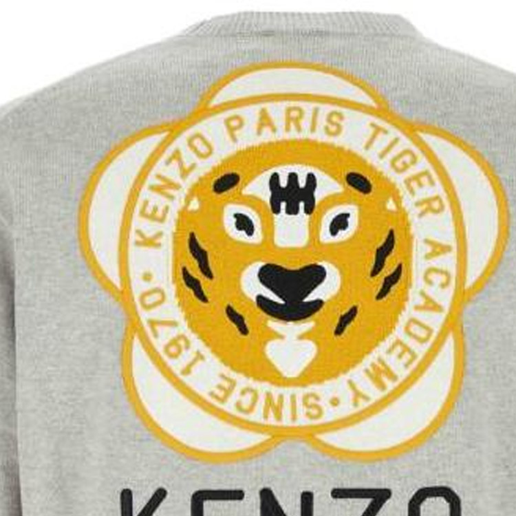 Sizing 겐조 플로럴 레터 싱글 브레스트 니트 카디건 그레이 FD65CA4163BB-93