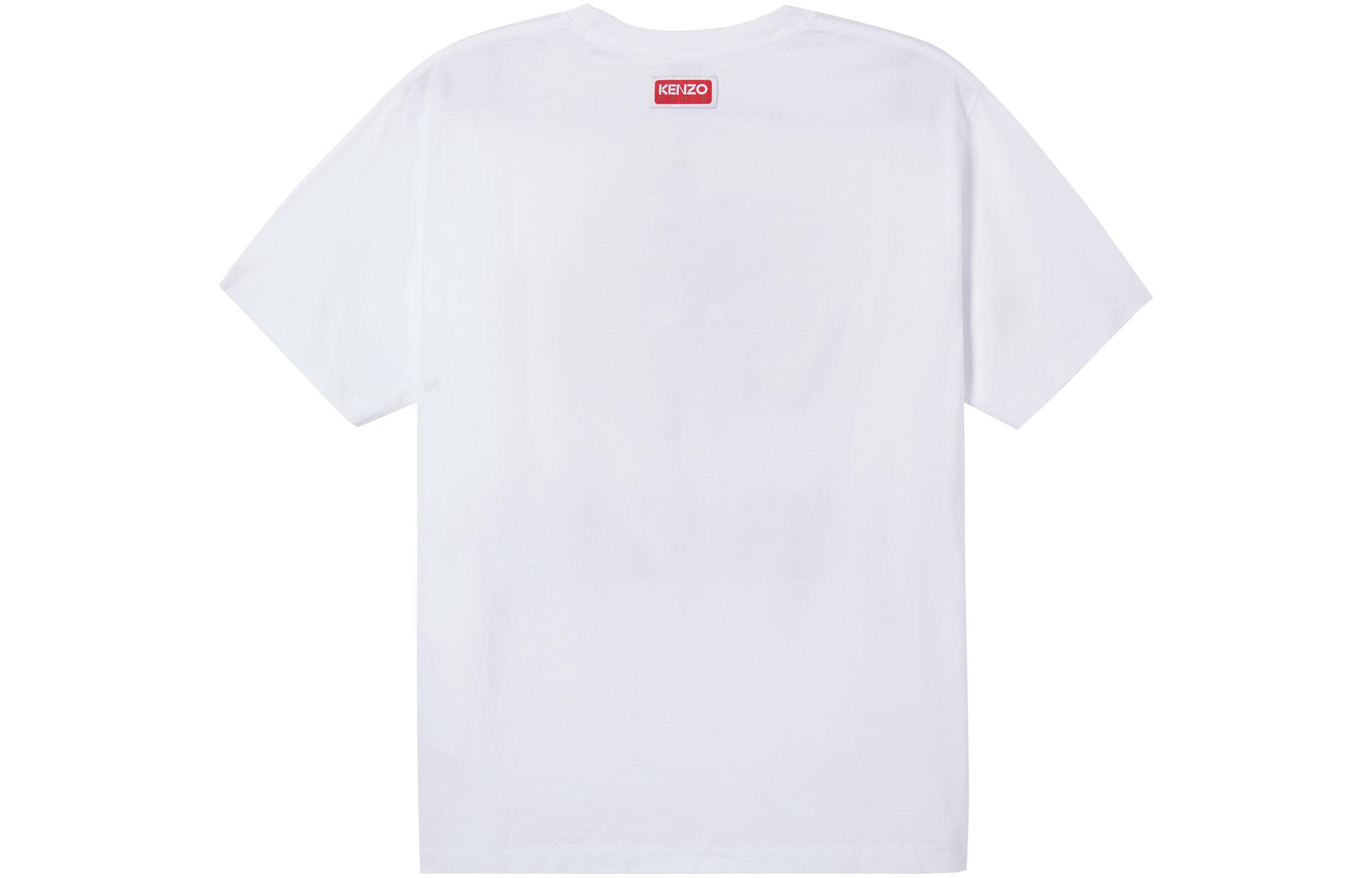 Lookbook ケンゾー フローラルロゴプリント クルーネックTシャツ - ホワイト. FD55TS4454SO-01