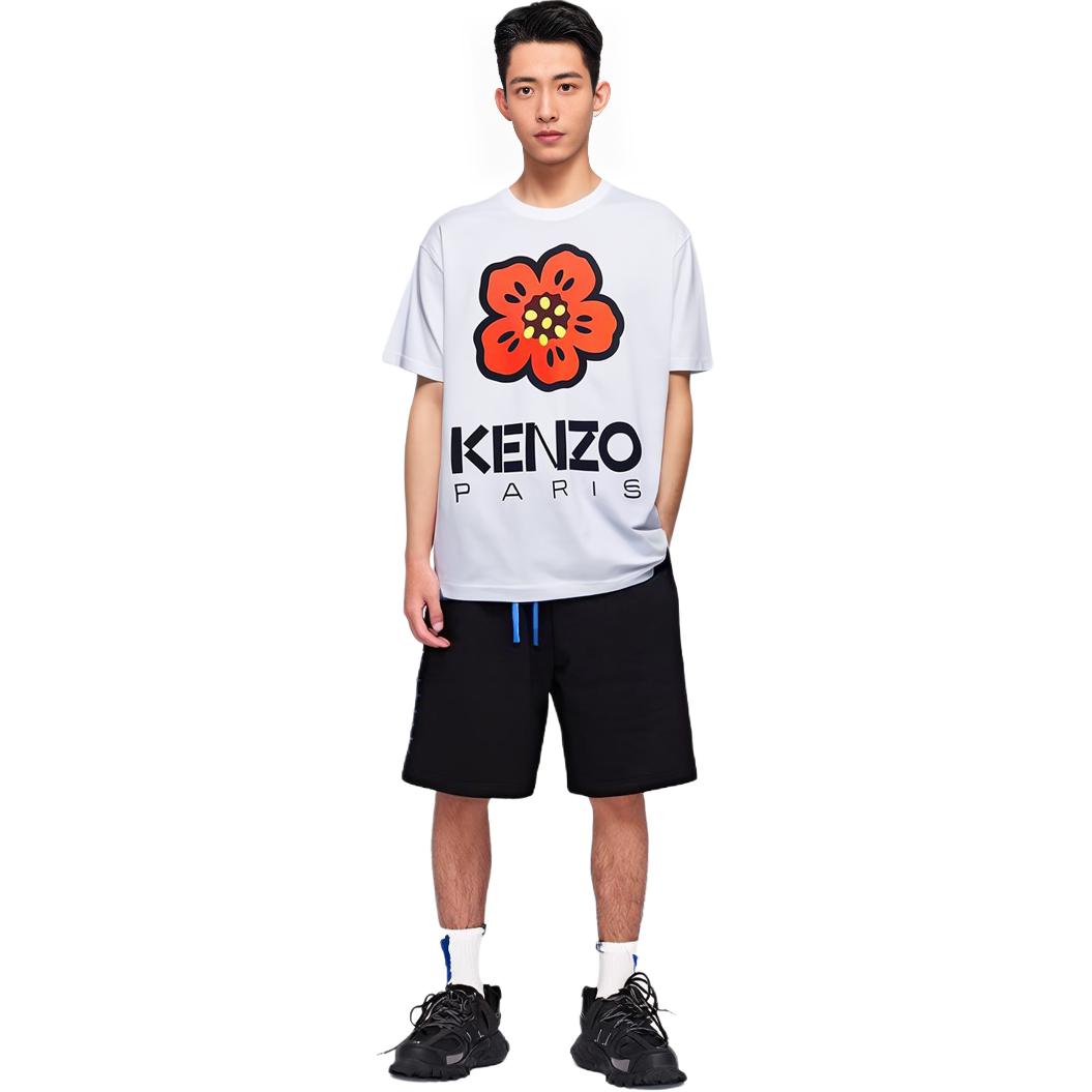 Shop ケンゾー フローラルロゴプリント クルーネックTシャツ - ホワイト. FD55TS4454SO-01