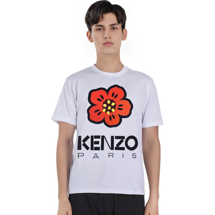 Sizing ケンゾー フローラルロゴプリント クルーネックTシャツ - ホワイト. FD55TS4454SO-01