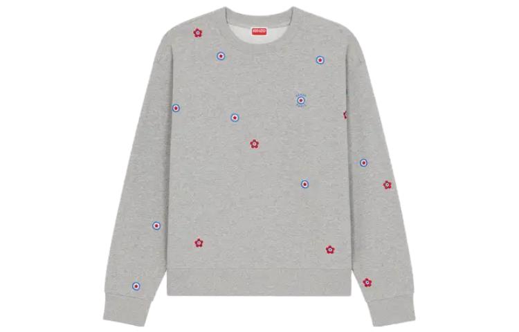 KENZO  Floral Print Crewneck Sweatshirt - Grey FD65SW0634MF-94