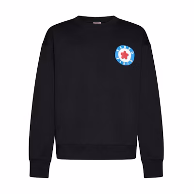 KENZO Graphic Print Crewneck Long Sleeve Sweatshirt Black FD65SW0734MF-99J