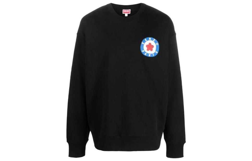 Order KENZO Sudadera Negra Cuello Redondo Manga Larga Estampado Gráfico FD65SW0734MF-99J