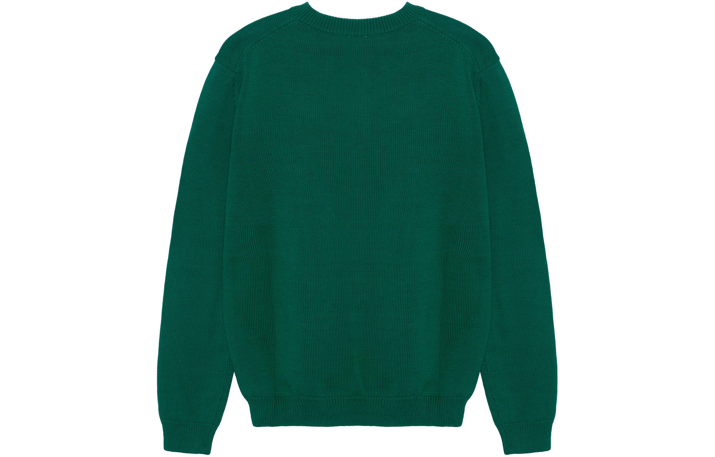 Lookbook KENZO  Green Crewneck Knit Sweater with Logo Design. F255PU2173LC-57
