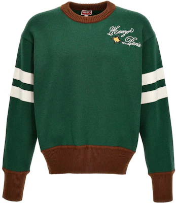 KENZO Green Crewneck Sweater with Logo Print. FD65PU4133-BJ53 Buy KENZO Green Crewneck Sweater with Logo Print. FD65PU4133-BJ53
