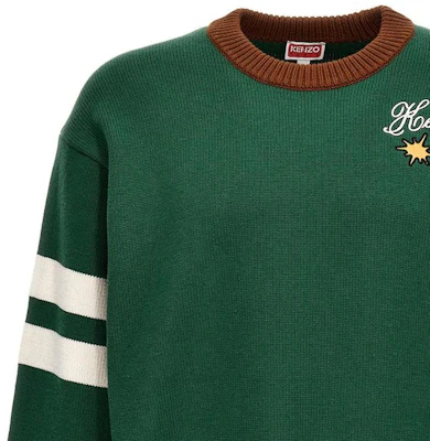 KENZO Green Crewneck Sweater with Logo Print. FD65PU4133-BJ53 Shop KENZO Green Crewneck Sweater with Logo Print. FD65PU4133-BJ53