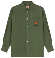 KENZO Green Embroidered Logo Long Sleeve Button-Up Shirt. FD65CH5079LA-51 KENZO Green Embroidered Logo Long Sleeve Button-Up Shirt. FD65CH5079LA-51