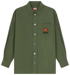 KENZO绿色刺绣标志长袖纽扣衬衫 FD65CH5079LA-51 Order KENZO绿色刺绣标志长袖纽扣衬衫 FD65CH5079LA-51