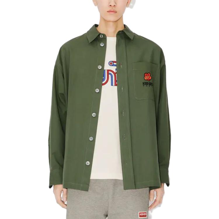 Purchase KENZO Kemeja Lengan Panjang Hijau Bordir Logo. FD65CH5079LA-51