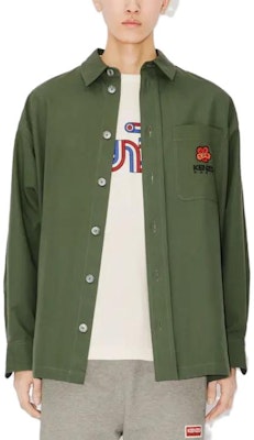 KENZO Kemeja Lengan Panjang Hijau Bordir Logo. FD65CH5079LA-51 Purchase KENZO Kemeja Lengan Panjang Hijau Bordir Logo. FD65CH5079LA-51