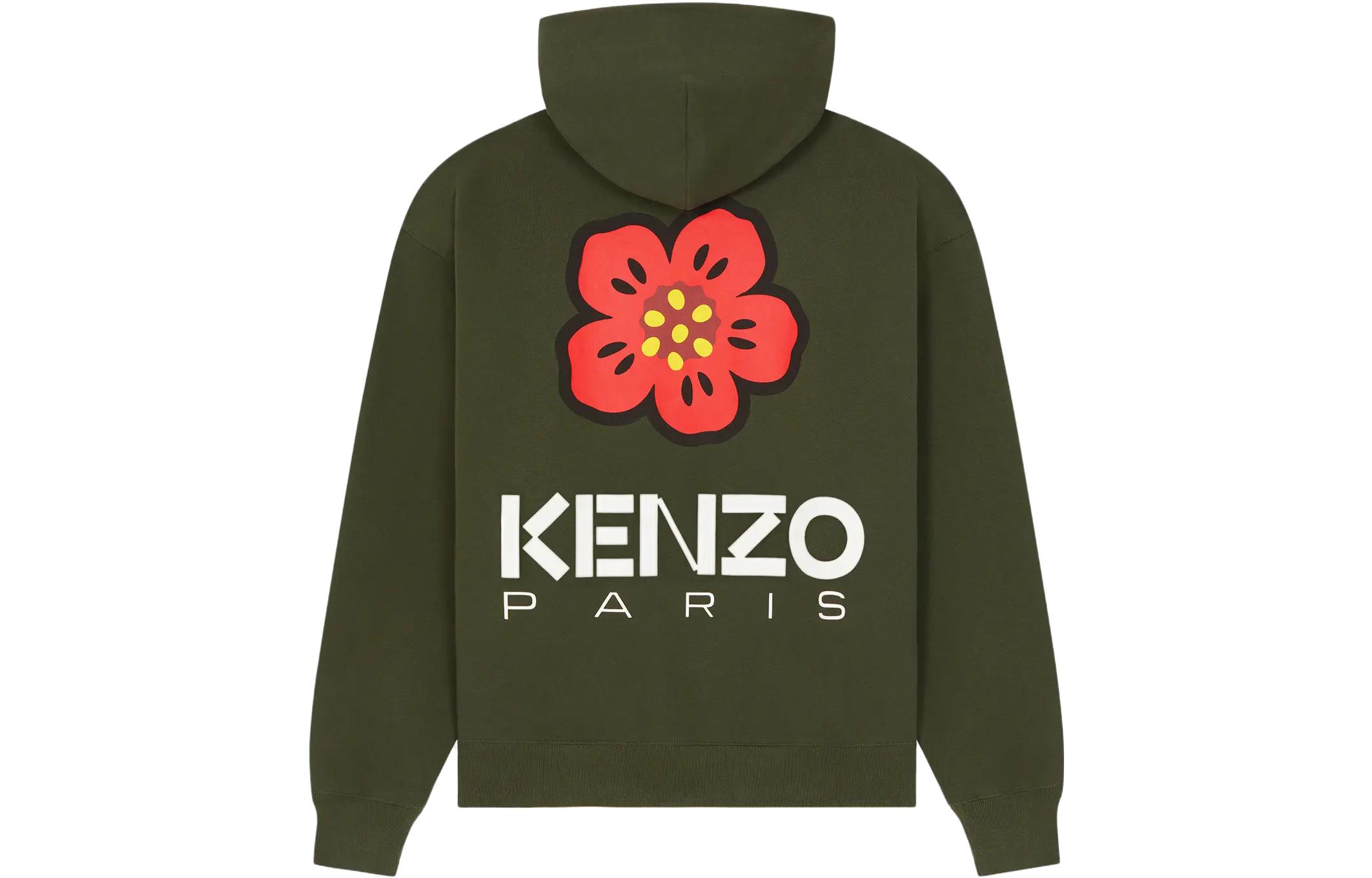 KENZO  Green Floral Logo Hoodie Long Sleeve Sweatshirt. FD55SW4444ME-51 圖 3