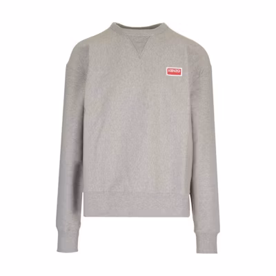 KENZO Grey Crewneck Slim Fit Long Sleeve Sweatshirt. FD65SW0714ME-94