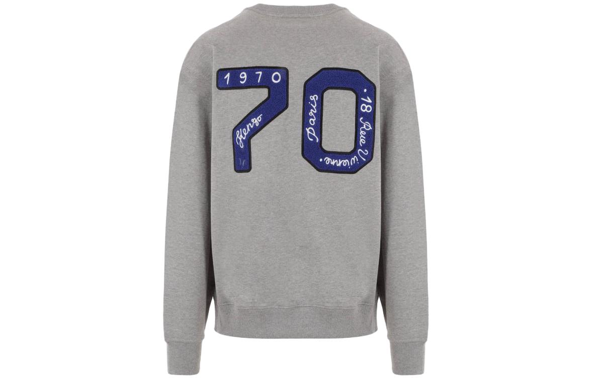 Lookbook KENZO  Grey Crewneck Sweatshirt with Letter and Numeric Print. FD65SW0064MF-94
