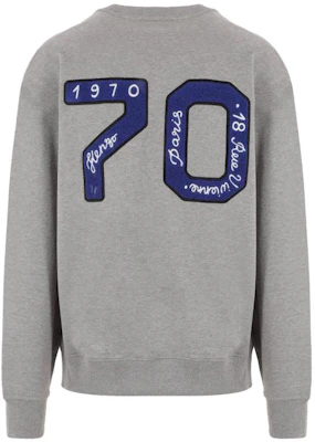 KENZO Grey Crewneck Sweatshirt with Letter and Numeric Print. FD65SW0064MF-94 Lookbook KENZO Grey Crewneck Sweatshirt with Letter and Numeric Print. FD65SW0064MF-94