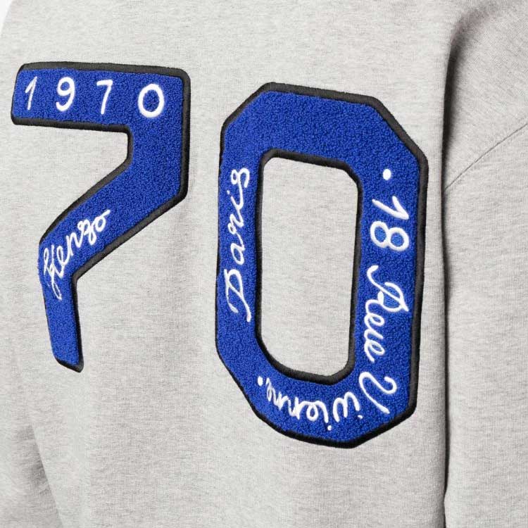 Purchase KENZO  Grey Crewneck Sweatshirt with Letter and Numeric Print. FD65SW0064MF-94