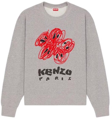 KENZO Grey Crewneck Sweatshirt with Logo Design. FE55SW1704MF-94C Buy KENZO Grey Crewneck Sweatshirt with Logo Design. FE55SW1704MF-94C