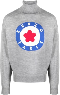 KENZO Grey High Neck Long Sleeve Sweatshirt with Letter Logo. FD65PU4013BA-94 Order KENZO Grey High Neck Long Sleeve Sweatshirt with Letter Logo. FD65PU4013BA-94