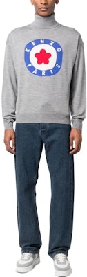 KENZO Grey High Neck Long Sleeve Sweatshirt with Letter Logo. FD65PU4013BA-94 Lookbook KENZO Grey High Neck Long Sleeve Sweatshirt with Letter Logo. FD65PU4013BA-94