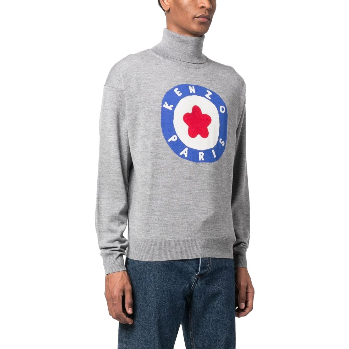 Purchase KENZO  Grey High Neck Long Sleeve Sweatshirt with Letter Logo. FD65PU4013BA-94