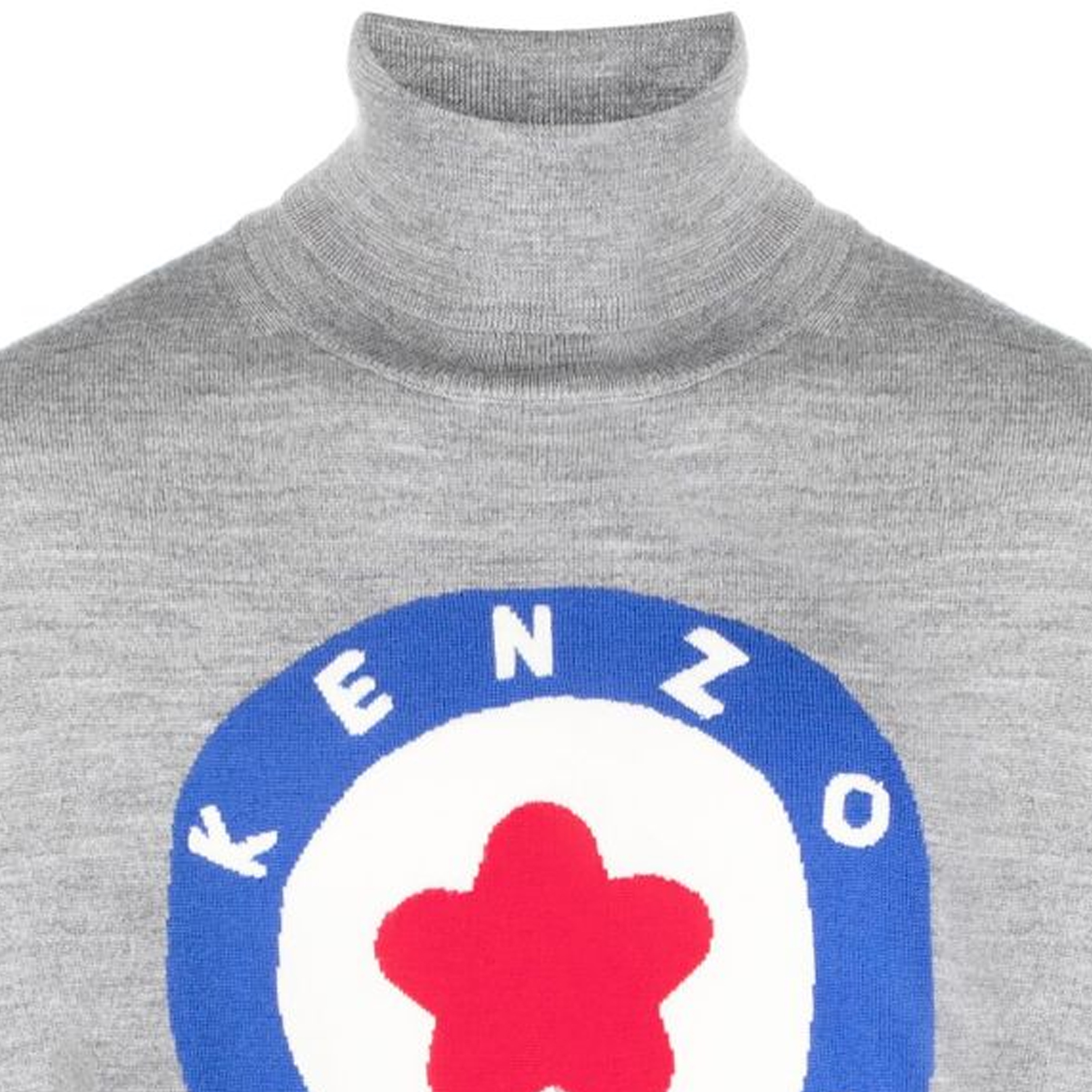Details for KENZO  Grey High Neck Long Sleeve Sweatshirt with Letter Logo. FD65PU4013BA-94