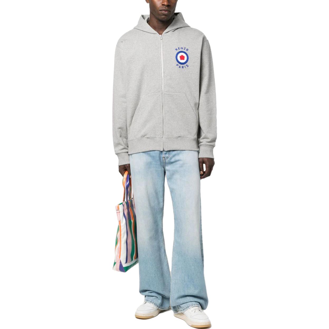 KENZO  Grey Hoodie with Letter Print and Full Zip FD65SW0754M-F94 圖 3