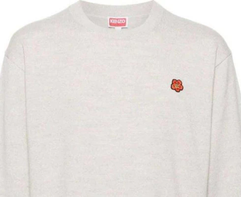 KENZO Suéter Gris Holgado Floral de Manga Larga Cuello Redondo FE55PU3813LB-93 Sizing KENZO Suéter Gris Holgado Floral de Manga Larga Cuello Redondo FE55PU3813LB-93