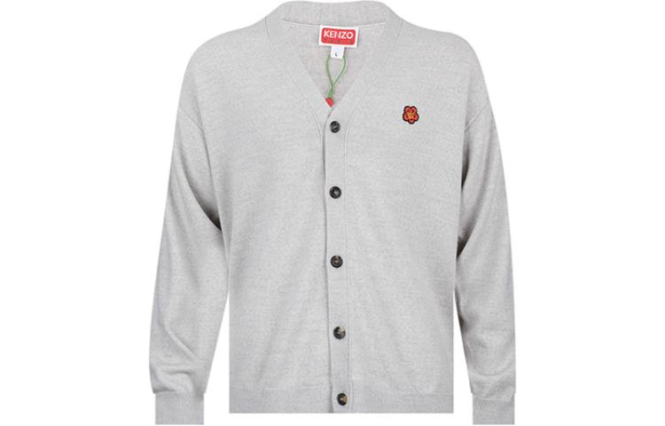 Order KENZO Kelabu Sweater Lengan Panjang V-Leher Butang Depan. FE55CA3813LB-93