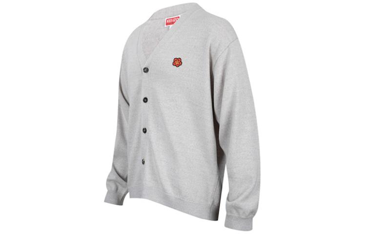 Shop KENZO Kelabu Sweater Lengan Panjang V-Leher Butang Depan. FE55CA3813LB-93