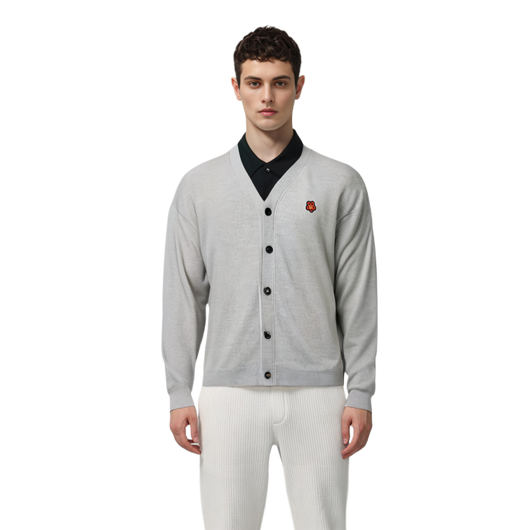 Purchase KENZO Kelabu Sweater Lengan Panjang V-Leher Butang Depan. FE55CA3813LB-93