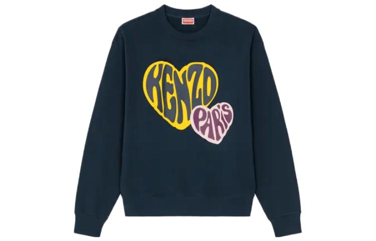KENZO  Heart Print Crewneck Sweatshirt Midnight Blue. FD65SW0814MF-77 圖 2