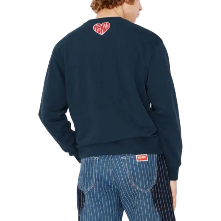 KENZO  Heart Print Crewneck Sweatshirt Midnight Blue. FD65SW0814MF-77 圖 5
