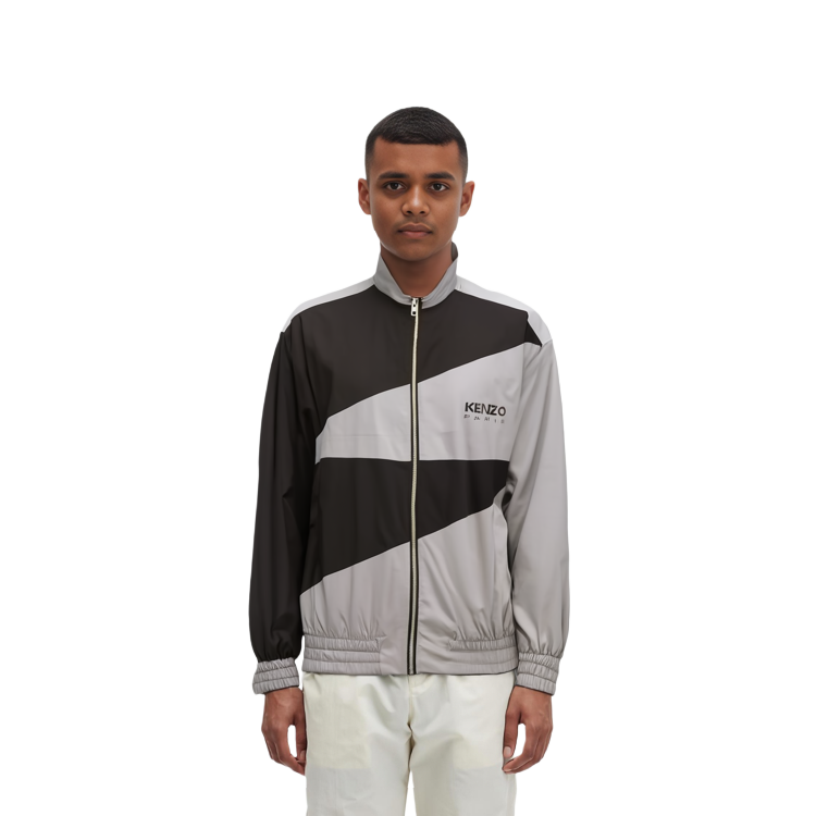 Details for ケンゾー ハイネック ジップ ウィンドブレーカー ジャケット ブラック ロゴプリント FD65BL1609NA-99J