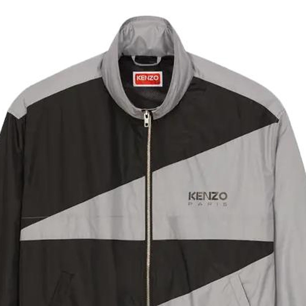 Sizing ケンゾー ハイネック ジップ ウィンドブレーカー ジャケット ブラック ロゴプリント FD65BL1609NA-99J